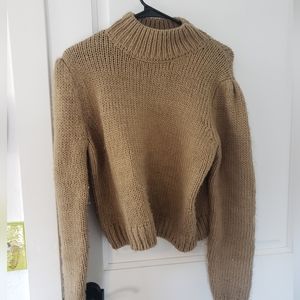 Brixton Ashbery Knitted Camel Turtleneck Sweater